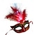 billige Nyheder-6 pakker kvinder venetiansk venedig fjer led maske lysende maskerade maske polterabend fancy kjole prinsesse bold masker karneval maske