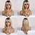 رخيصةأون باروكات الحفلات-Wig شقراء متدرجة بني مع غرة شعر مستقيم متوسط الطول طبيعي مقاوم للحرارة ألياف اصطناعية للاستخدام اليومي والكوسبلاي ومناسبات الهالوين