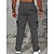 preiswerte Cargohosen-Herren Cargo-Hosen Jogginghose Chinos Tasche Gerader Schnitt Elastischer Bund Einfarbig tragbar Weich Volle Länge Täglich Heim Outdoor Sport Einfach Schwarz Marineblau Mikroelastisch
