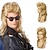 abordables Pelucas históricas-Peluca Mullet para hombres disfraz de los 70 y 80 peluca larga rubia rizada punk rocker peluca sintética disfraces de carnaval pelucas para hombres pelucas de Halloween