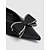economico Ballerine da donna-ballerine nere a punta da donna con fiocco - eleganti ballerine decorate con strass per lavoro, feste e abbigliamento casual