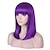 abordables Perruques de personnages de films-Inside Out 2 perruque bob courte droite violette avec frange cheveux synthétiques naturels résistants à la chaleur pour femmes perruques de costume ennui 15 pouces perruques d&#039;Halloween