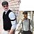 tanie Męskie kostiumy z lat 20.-Ryczące 20s 1920 roku Retro / vintage Stroje Kamizelka Kapelusz panamski Wielki Gatsby Czarleston Pan Moda Strój na bal maskowy Męskie Święta Halloween Karnawał Studniówka Wieczór panieński Festiwal