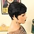 cheap Human Hair Capless Wigs-Pixie Cut Wig Human Hair Short Glueless Wigs For Women Short Wig With Bangs Natural Wig Machine Made Wig