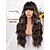 cheap Party Wigs-Brown Wig with Bangs for Women Long Wavy Hair Wig Brown Highlight Wig Curly Wavy Synthetic Wigs for Girls Daily Party Use Halloween Wigs