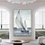 abordables Peintures fleurs/botaniques-Peinture à l'huile faite à la main abstraite voilier toile art peintures à la main nautique peinture à l'huile sur toile grand voilier peintures mur art moderne paysage marin peinture pour chambre