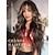 cheap Party Wigs-Brown Wig with Bangs for Women Long Wavy Hair Wig Brown Highlight Wig Curly Wavy Synthetic Wigs for Girls Daily Party Use Halloween Wigs