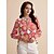 economico camicie, top e camicette-camicia con scollo a V e stampa floreale in raso
