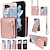 cheap Samsung Cases-Phone Case For Samsung Galaxy Z Flip 6 Z Flip 5 Wallet Case with Stand Holder Zipper with Lanyard Retro TPU PU Leather