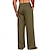 baratos Lar-Homens Calças de linho Calças Calça verão Calças de praia Bolsos Com Cordão Cintura elástica Tecido Conforto Respirável Diário Feriado Férias Havaiana Boho Exército verde Preto