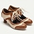 levne Dámské Oxfordky-vintage oxfordské šněrovací dámské podpatky brogue – dvoubarevné boty v retro stylu s elegantní květinovou stélkou a kotěcím podpatkem pro formální i neformální příležitosti