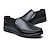 preiswerte Herrenpantoletten &amp; -slipper-Schwarze Leder-Loafer für Herren - bequeme Schlupfschuhe mit rutschfester Sohle