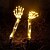 preiswerte Halloween im Freien-2 Stück Halloween-Skeletthand-Gartenlampe, Arme, Handpfähle, realistisch aussehende Halloween-Rasen-Gartendekor-Lichtrequisiten, LED-leuchtende Geisterhand in Totenkopfform, Plug-in-Lampe