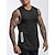 voordelige Sportschool tanktops-Voor heren Singlet Onderhemd Mouwloos shirt Gym spier T-shirt Mouwloos Ronde hals Zomer Effen Modieus Ontwerper Spier Dubbelzijdige ritssluiting Buiten Uitgaan Sportschool Zwart Wit Grijs Top T-shirt