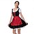 abordables Dirndl-Oktoberfest Vestidos Falda acampanada Trachtenkleader Mucama Alemán Munich prados Mujer Paño de estilo tradicional Vestido Delantal