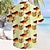baratos Comida &amp; Bebidas-Homens Alemanha Cerveja Camisa havaiana Camiseta Aloha Manga Curta Havaiana Casual Recorrer Ao ar livre Férias Rua Verão Primavera Aberto para a Lateral Imprimir Amarelo Azul
