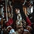 baratos Perucas de personagens de filmes-Peruca Longa Cacheada Preta com Chapéu do Capitão Pirata Cosplay Halloween