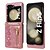 baratos Capa Samsung-telefone Capinha Para Samsung Galaxy Z Flip 7 Z Virar 6 Z Flip 5 Z Flip 4 Z Flip 3 Capa articulada Zíper com cordão Bling Glitter Brilhante Retro PC Couro PU