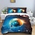 economico Set copripiumino-set copripiumino in 3 pezzi Galaxy Starry Sky Planet per la camera degli ospiti della camera da letto dell&#039;hotel, set confortevole di biancheria da letto