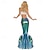 abordables Déguisements pour femmes-Sirène Halloween Robe Costume de cosplay Tenues Robe sirène et robe évasée Déguisement Cosplay Adulte Femmes Mascarade Mardi Gras Performance Soirée Déguisements d&#039;Halloween faciles Se déguiser