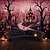 cheap Halloween Wall Tapestries-Pink Halloween Decorations Forest Hanging Tapestry Wall Art Large Tapestry Mural Decor Photograph Backdrop Blanket Curtain Home Bedroom Living Room Decoration