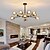 cheap Globe Design-LED Chandeliers 6/8/12 Light Glass Spherical Optional Stepless Dimming Chandelier Medieval Chandelier Fixtures Black and Gold Ceiling Lights Suitable for Living Rooms Kitchens Dining Rooms Bedrooms Farmhouses.