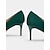 economico Formale-eleganti décolleté da donna in raso verde con fibbia in strass: perfette per matrimoni ed eventi formali