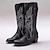 cheap Cowboy &amp; Western Boots-Women&#039;s Faux Leather Western Cowboy Boots - Stylish Mid-Calf Boots with Embroidered Details in Multiple Colors for Outdoor and Casual Wear