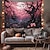 cheap Halloween Wall Tapestries-Pink Halloween Decorations Forest Hanging Tapestry Wall Art Large Tapestry Mural Decor Photograph Backdrop Blanket Curtain Home Bedroom Living Room Decoration