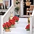 billige Kunstig blomst-kunstig rød pelargonium silkeblomster udendørs plantebusk 2 bundter kunstige blomster pelargonier til udendørs blomstret boligindretning indendørs have gårdhave vase grav kirkegård bord centerpieces