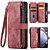 cheap Samsung Cases-Phone Case For Samsung Galaxy Z Fold 6 Z Fold 5 Z Fold 4 Z Fold 3 Wallet Case Zipper with Pen Slot Holder Matte Frosted Retro