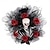 billige Halloween-kranser og blomsterdekorasjoner-15 tommers halloween krans, rød rose hodeskalle mesh krans for innendørs vegg og inngangsdør, vegg  &amp; dørhengende dekorasjon, hjemmefestdekor