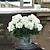 billige Kunstig blomst-kunstig rød pelargonium silkeblomster udendørs plantebusk 2 bundter kunstige blomster pelargonier til udendørs blomstret boligindretning indendørs have gårdhave vase grav kirkegård bord centerpieces