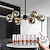 cheap Globe Design-LED Chandeliers 6/8/12 Light Glass Spherical Optional Stepless Dimming Chandelier Medieval Chandelier Fixtures Black and Gold Ceiling Lights Suitable for Living Rooms Kitchens Dining Rooms Bedrooms Farmhouses.