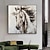 abordables Pinturas de animales-Pintura al óleo hecha a mano, lienzo, decoración de arte de la pared, caballo animal abstracto moderno para decoración del hogar, pintura enrollada sin marco y sin estirar