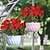 billige Kunstig blomst-kunstig rød pelargonium silkeblomster udendørs plantebusk 2 bundter kunstige blomster pelargonier til udendørs blomstret boligindretning indendørs have gårdhave vase grav kirkegård bord centerpieces