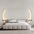 abordables Apliques de pared para interior-Luces de pared interiores LED Fuente de luz de 3 colores Lámpara montada en la pared lineal de metal moderna negra 20w para sala de estar dormitorio porche pasillo baño cabecera 110-240v
