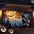 preiswerte Halloween Garagentorabdeckung-Halloween-Türdekorationen für draußen, Halloween-Garagentorabdeckung, Kürbis-Hexe-Banner, gruseliges Schloss, große Kulisse für den Urlaub, Garagentor für draußen, Wanddekoration für Zuhause
