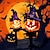 tanie Oświetlenie rekwizytów na Halloween-1pc słoneczna dynia oświetlona widmo światło trawnika halloween zewnętrzne światła ogrodowe wodoodporny ogród park chodnik dekoracja krajobrazowa żywica dynia światło na zewnątrz halloween rozświetlają dekoracje