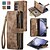 cheap Samsung Cases-Phone Case For Samsung Galaxy Z Fold 6 Z Fold 5 Z Fold 4 Z Fold 3 Wallet Case Zipper with Pen Slot Holder Matte Frosted Retro