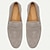 abordables Mocassins en cuir de qualité supérieure-mocassins en daim gris pour hommes - chaussures habillées à enfiler en peau de vache de qualité supérieure pour une tenue formelle et décontractée