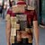 baratos Polo Masculino Color Block-Homens Xadrez Camisas Polo Camisa de golfe Manga Curta Camisas polo Camisas de colarinho Vintage Roupas de férias Traje formal Roupas para festivais Botões Impressão 3D Primavera Verão Vinho Vermelho