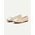 preiswerte Ballerinas für Damen-cremefarbene gesteppte Ballerinas für Damen mit Schleifendetail für elegante und lässige Anlässe
