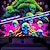 billiga halloween väggtapeter-blacklight gobeläng uv-reaktivt sken i det mörka trädet av dödskallar trippy berg dimmigt hängande gobeläng väggkonst väggmålning för vardagsrum sovrum