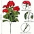 billige Kunstig blomst-kunstig rød pelargonium silkeblomster udendørs plantebusk 2 bundter kunstige blomster pelargonier til udendørs blomstret boligindretning indendørs have gårdhave vase grav kirkegård bord centerpieces