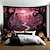 cheap Halloween Wall Tapestries-Pink Halloween Decorations Forest Hanging Tapestry Wall Art Large Tapestry Mural Decor Photograph Backdrop Blanket Curtain Home Bedroom Living Room Decoration