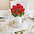 billige Kunstig blomst-kunstig rød pelargonium silkeblomster udendørs plantebusk 2 bundter kunstige blomster pelargonier til udendørs blomstret boligindretning indendørs have gårdhave vase grav kirkegård bord centerpieces