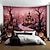 cheap Halloween Wall Tapestries-Pink Halloween Decorations Forest Hanging Tapestry Wall Art Large Tapestry Mural Decor Photograph Backdrop Blanket Curtain Home Bedroom Living Room Decoration