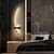 abordables Apliques de pared para interior-Luces de pared interiores LED Fuente de luz de 3 colores Lámpara montada en la pared lineal de metal moderna negra 20w para sala de estar dormitorio porche pasillo baño cabecera 110-240v