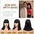 cheap Synthetic Trendy Wigs-Black Bob Wig with Bangs for Women Short Straight bob Wigs with Golden Sequin Heat Resistant Synthetic Hair Bob Cut Wig Mia Wallace Cleopatra Halloweeen Cosplay Costume Wig